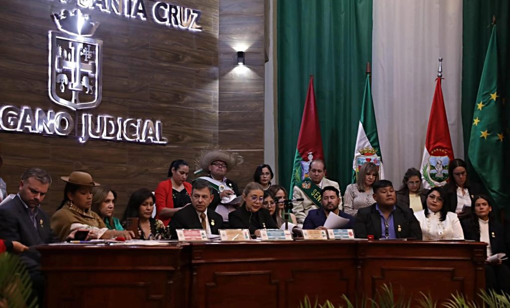 Sesión de la Cámara de Senadores en Santa Cruz, ayer. (Senado)
