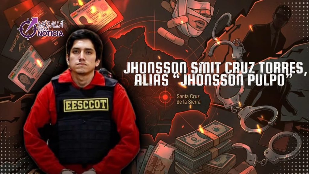 Diseño generado por IA del caso de Jhonsson Smit, un criminal peruano que fue capturado en Bolivia. (FEM Media)