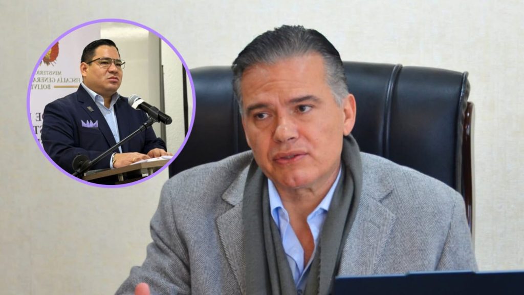 El ministro de Defensa Ernesto Justiniano en conferencia de prensa