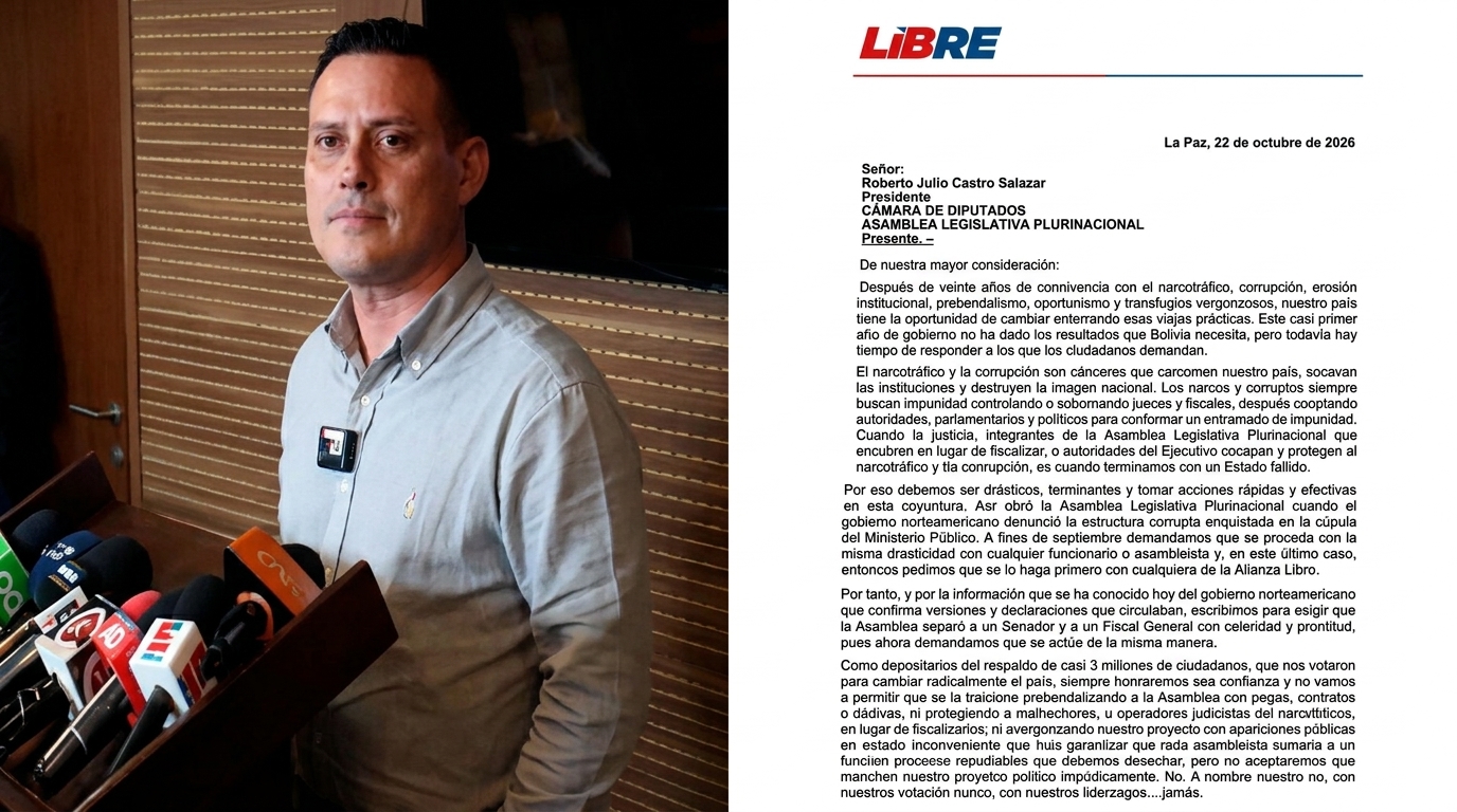 Tuto Quiroga exige al presidente de Diputados separar al legislador Rafael López tras sanción de EE.UU.