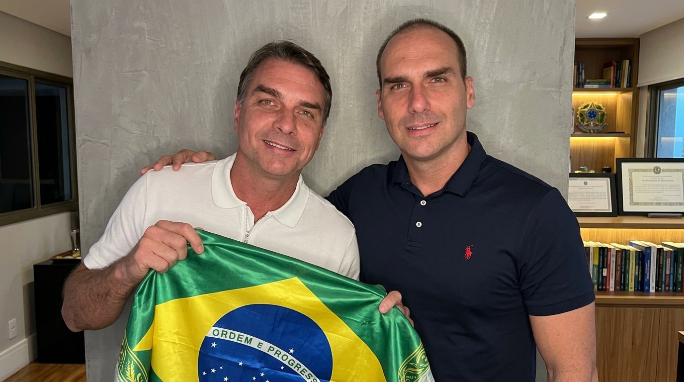 Eduardo Bolsonaro se reencuentra con Flávio en EE.UU. y promete seguir la lucha política
