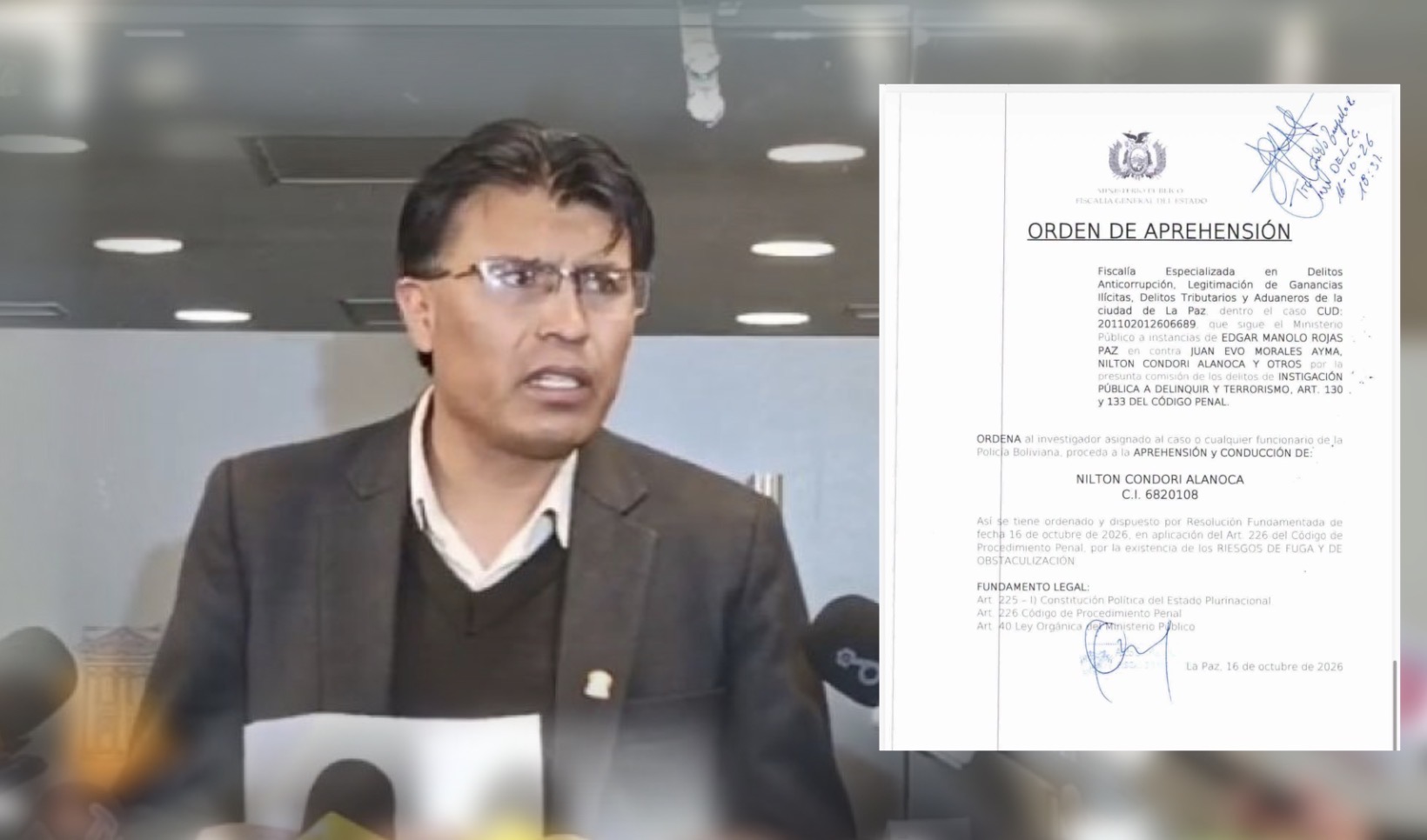 Denuncian la aprehensión del senador suspendido Nilton Condori por personas encapuchadas en El Alto