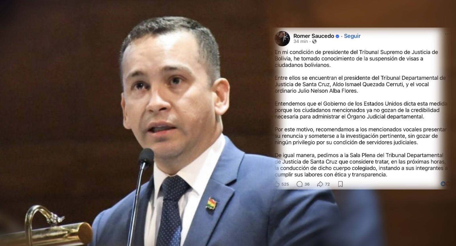 El presidente del Tribunal Supremo pide la renuncia de vocales sancionados por Estados Unidos.