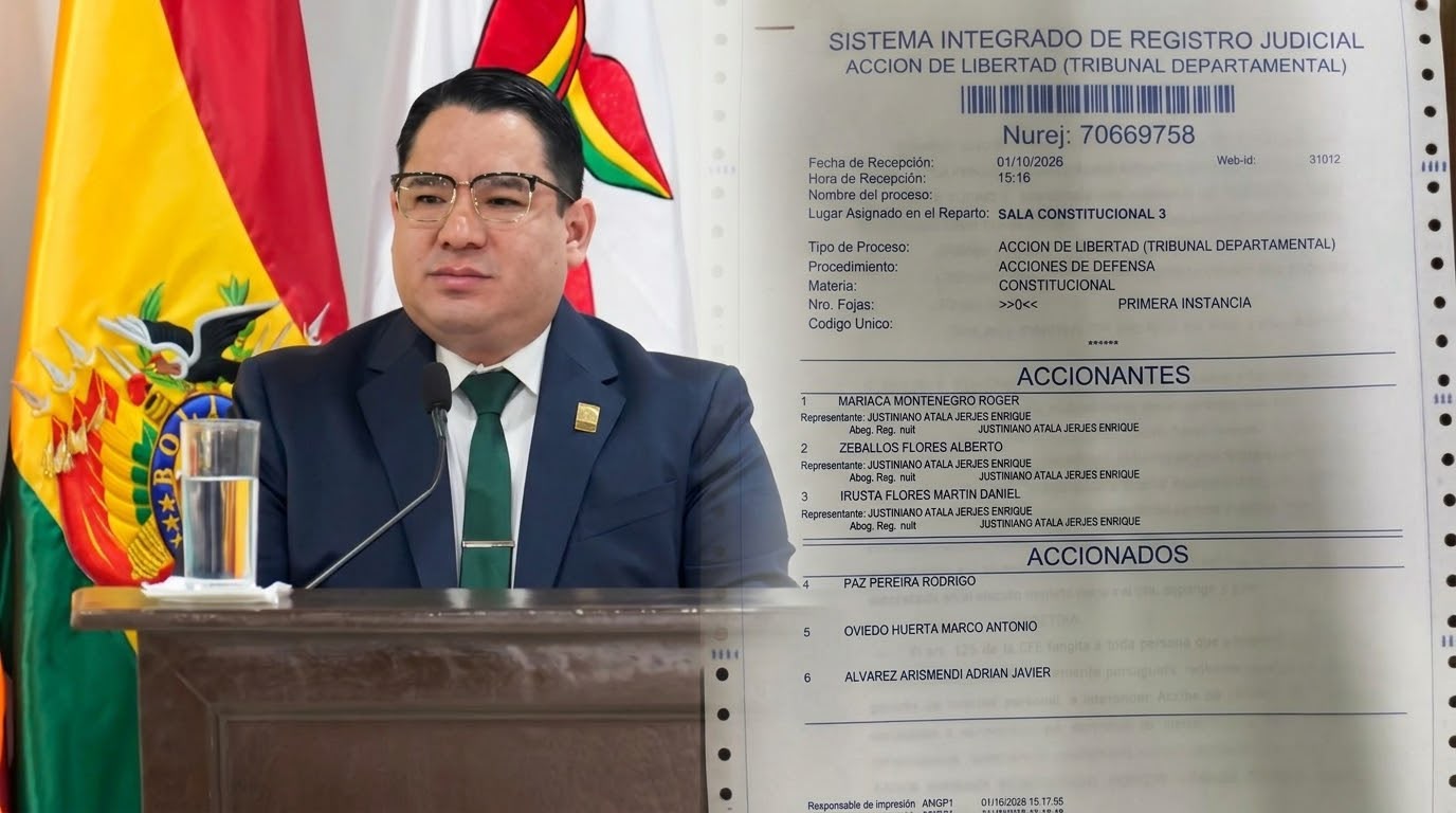 Mariaca, Zeballos e Irusta interponen acción de libertad contra el presidente Rodrigo Paz
