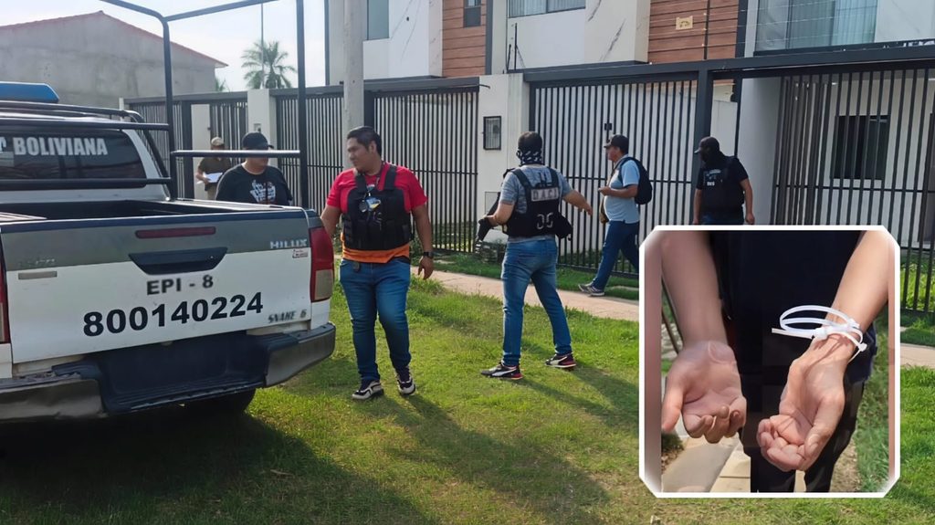 La Policía en la vivienda donde el ciudadano peruano estaba secuestrado.