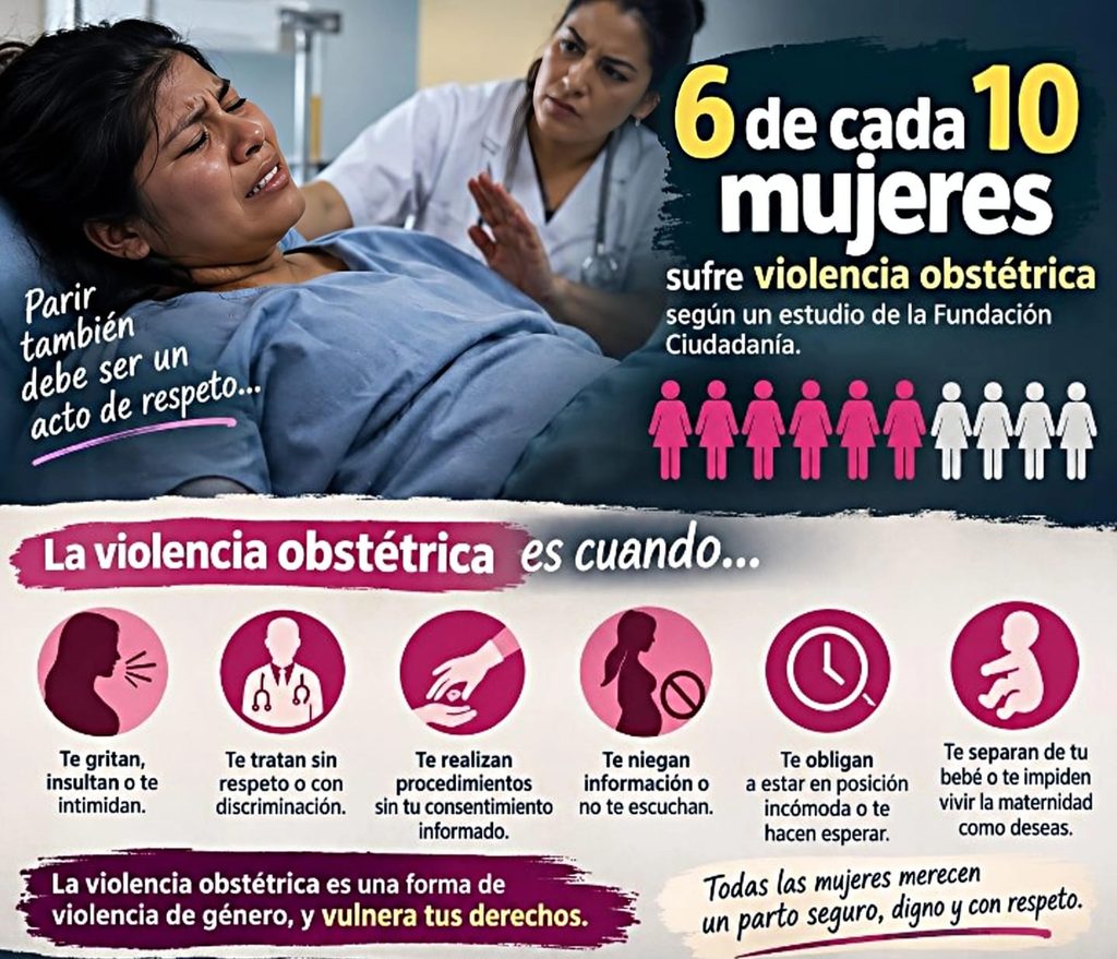 Infografía del Ciudadanía sobre el estudio: RECUPERAR EL PARTO. Estudio Nacional de Violencia Obstétrica.