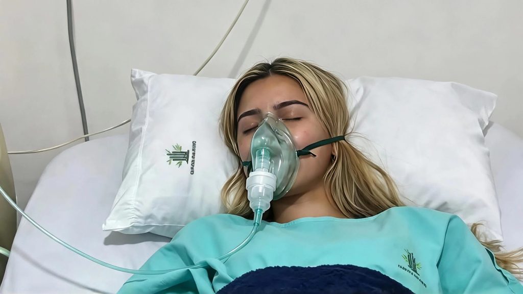 Tatiana Marset internada en una clínica particular de Santa Cruz. 