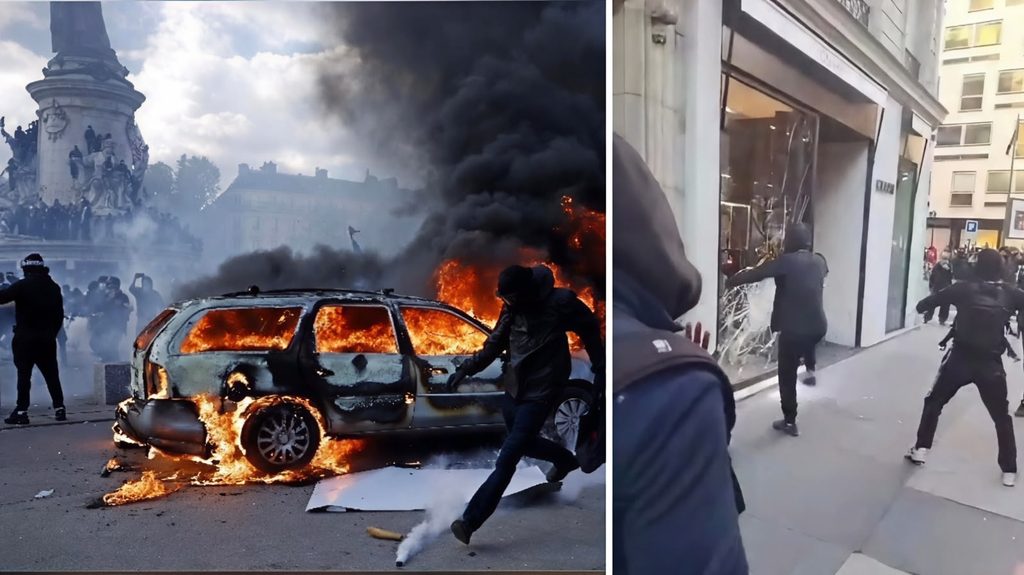 Actos violentos registrados el pasado sábado en Francia.