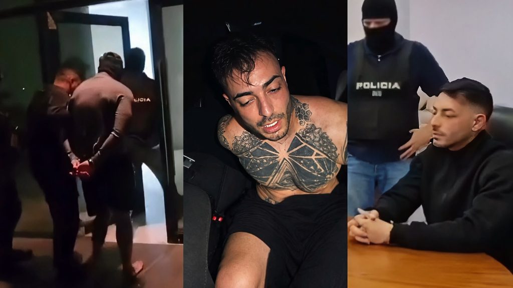 Distintos momentos de la captura de Sebastian Marset el pasado 13 de marzo en Santa Cruz.