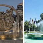 La plaza de las Banderas de Cochabamba en la actualidad y cómo quedará una vez que sea remodelada.