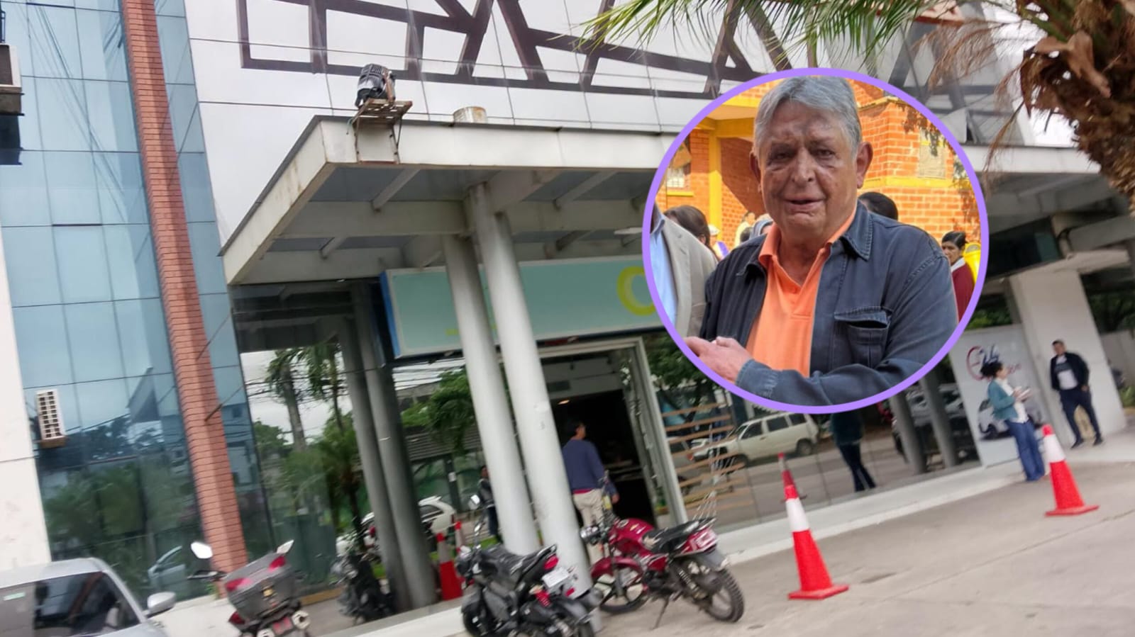 El expresidente Jaime Paz Zamora llega en silla de ruedas a la Clínica Niño Jesús