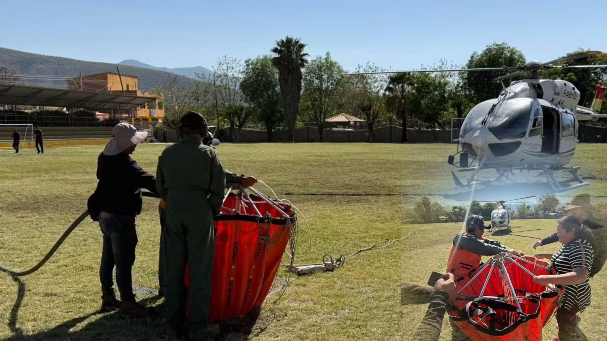 Aeronave de la FAB ejecuta descargas de agua contra incendio activo en Mizque