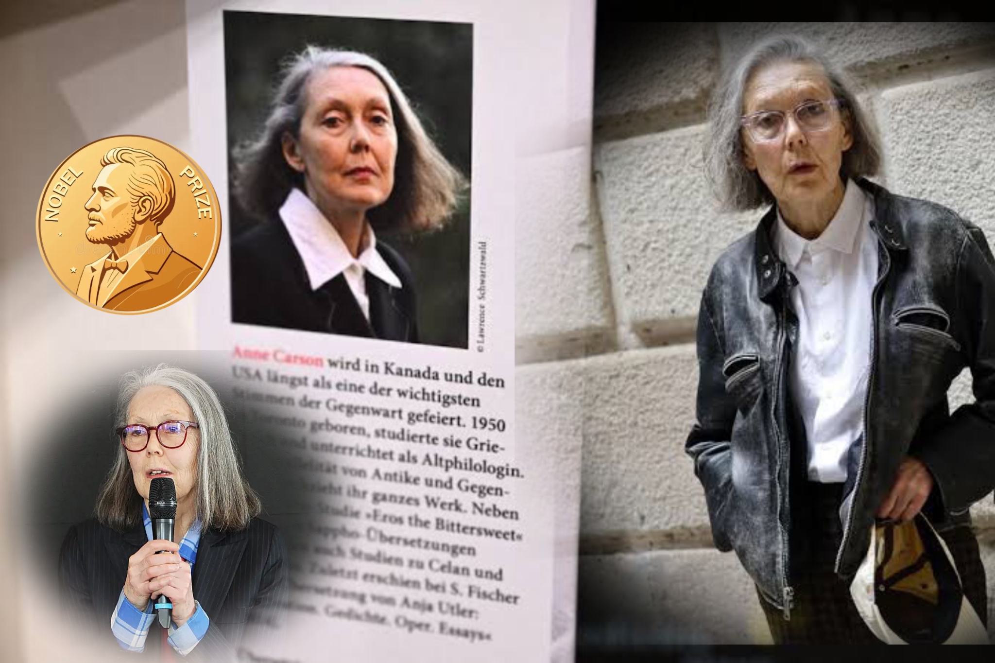 La poeta canadiense Anne Carson es galardonada con el Premio Nobel de Literatura