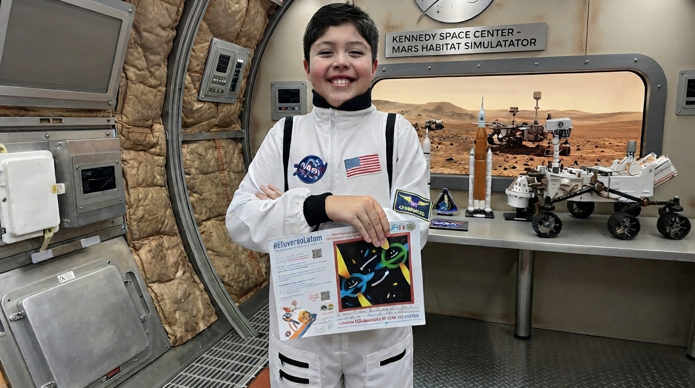 Estudiante boliviano de 10 años gana concurso latinoamericano de dibujo astronómico